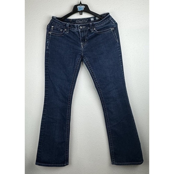 Miss Me Women's 29 Easy Boot Dark Wash Blue Denim Jeans Rhinestone JE5639E2L - Picture 2 of 11